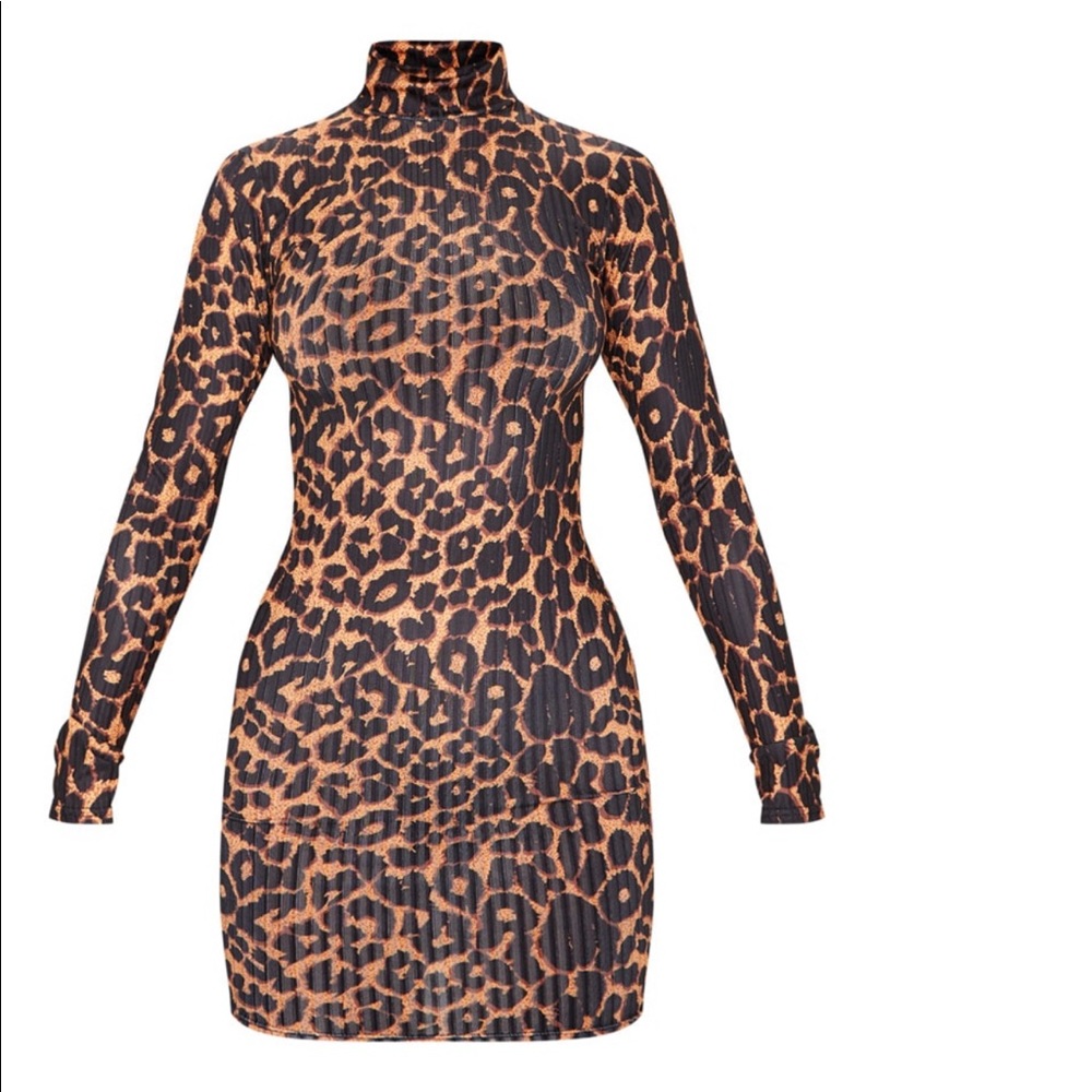 Cheetah Print mini body con dress